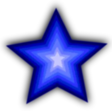 a blue star on a white background