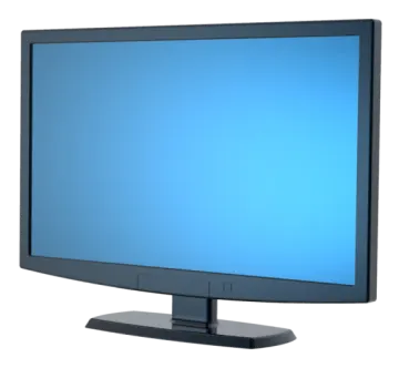 a computer monitor on a white background