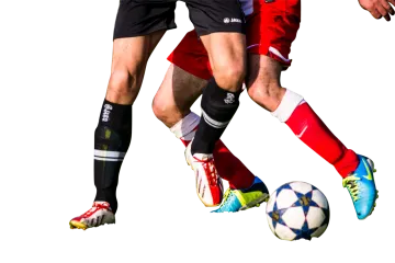 two men playing soccer