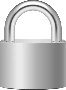 a silver padlock on a white background