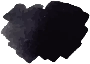 a piece of black paint on a white background