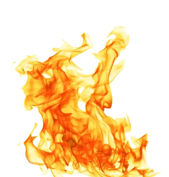 a close up of fire on a white background