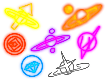a drawing of different shapes and colors