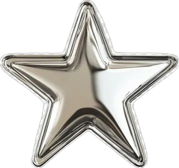a silver star shaped foil balloon