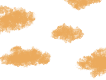 orange clouds on a white background