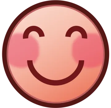 a pink smiley face with two smiling faces