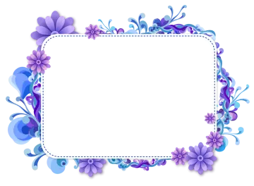 a square frame with purple and blue flowers