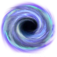 a black hole in the center of a white background