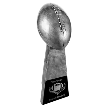 a football trophy on a white background