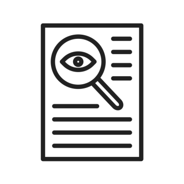 a document with an eye looking through it