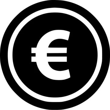 a black and white euro symbol