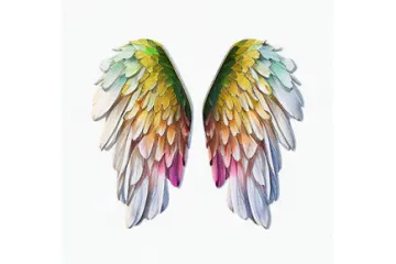 a pair of colorful wings