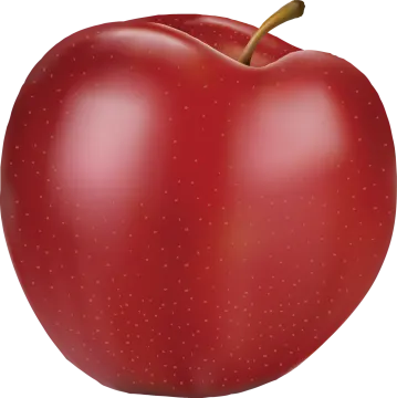 a red apple on a white background