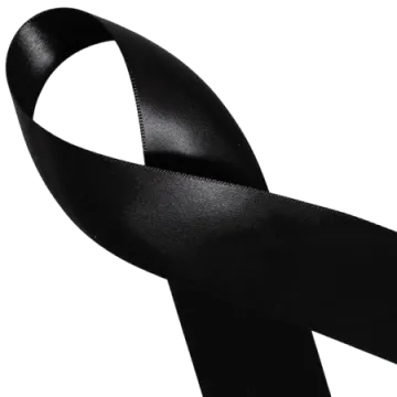 a black ribbon on a white background