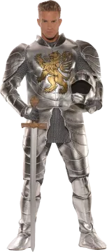 a man in armor holding a sword
