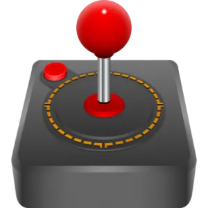 a red push button on a white background
