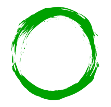 a green circle on a white background