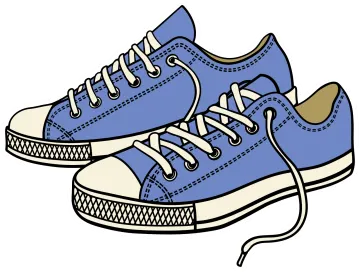 a pair of blue sneakers