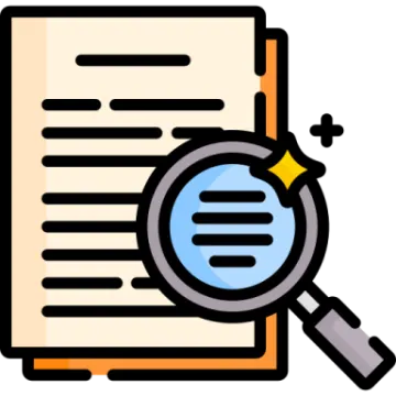 a document with a magni on top of it