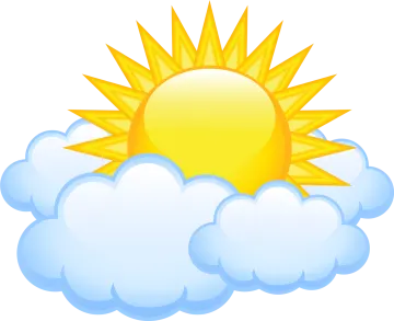 a sun and clouds clipart
