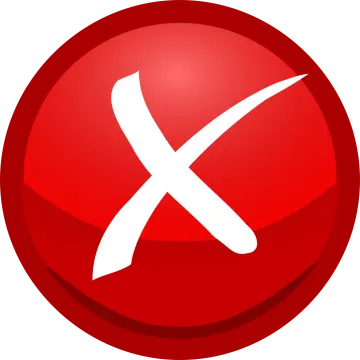 a red button with a white x on it