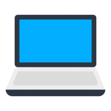 a laptop with a blue screen