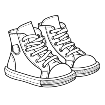 a drawing of a pair of shoes