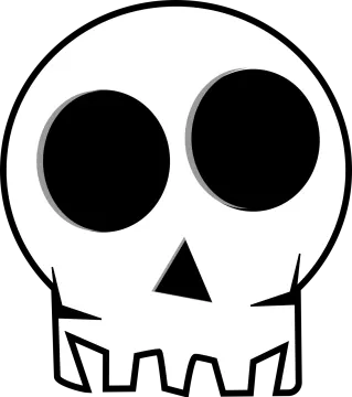 a black and white image of a skull