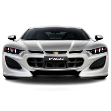 the front view of a white sports car