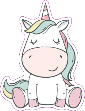 a unicorn sitting down with its eyes closed