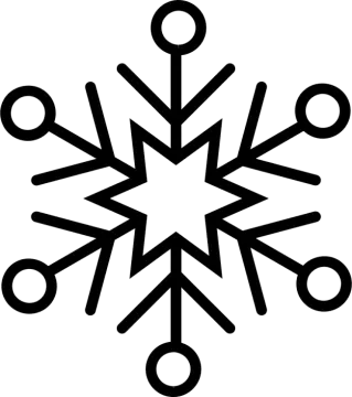 a black and white snowfl icon