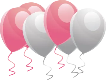 a bunch of balloons on a white background
