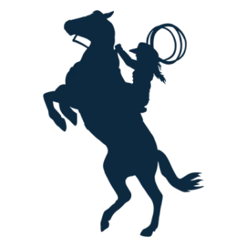 a silhouette of a cowboy riding a horse
