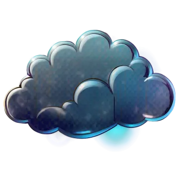 a blue cloud on a white background