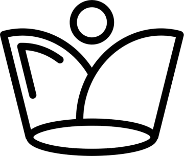 a black and white image of a crown