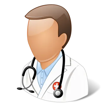 a male doctor wearing a white coat and stel