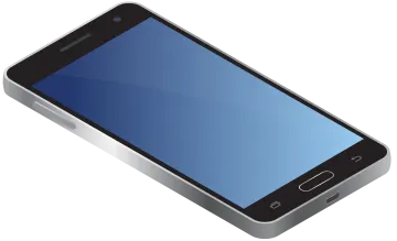a smartphone with a blank screen