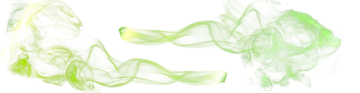 green smoke on a white background