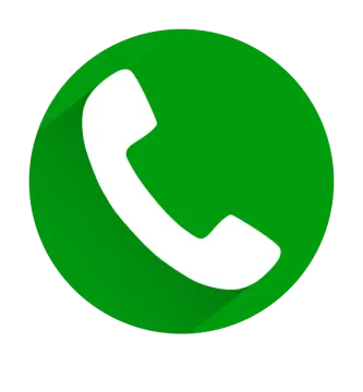 a green phone icon with a long shadow