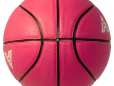 a pink basketball ball on a white background