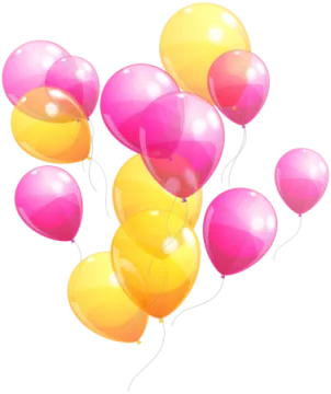 a bunch of balloons on a white background