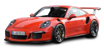 a red porsche car on a white background