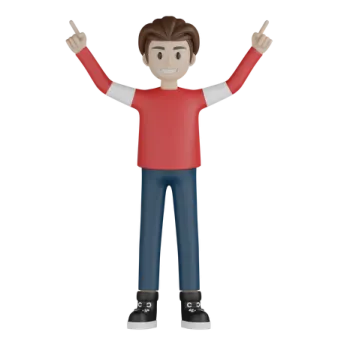 a man with his hands up in the air