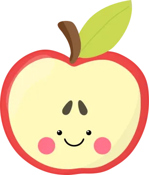 an apple with a smiling face