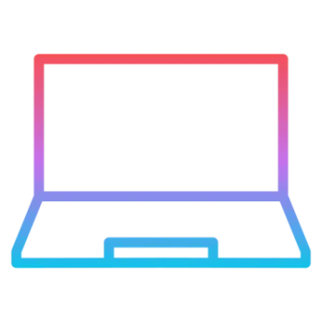 a laptop icon with a white background