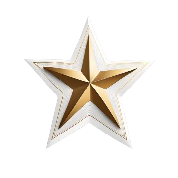 a gold star on a white background