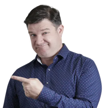 a man pointing his finger at the camera
