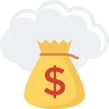 a money bag with a dollar sign on it