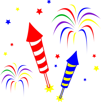 a colorful fireworks clipart