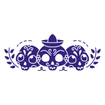 a blue and white silhouette of a crown